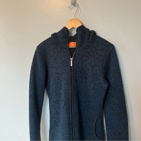 Merrell Soft Full Zip Fleece Select Regulate Hood Jacket Blue Black Small - Picture 1 of 10
